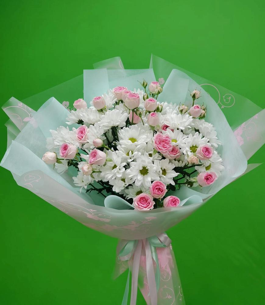 Букет влюбленный романтик в Толбазы Букет цветов из: Розы и Хризантемы в Толбазы