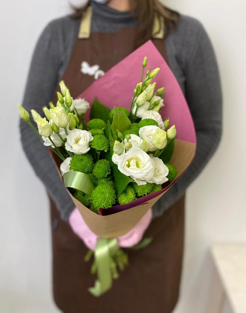 Букет цветов из: Хризантемы и Лизиантусы в Толбазы