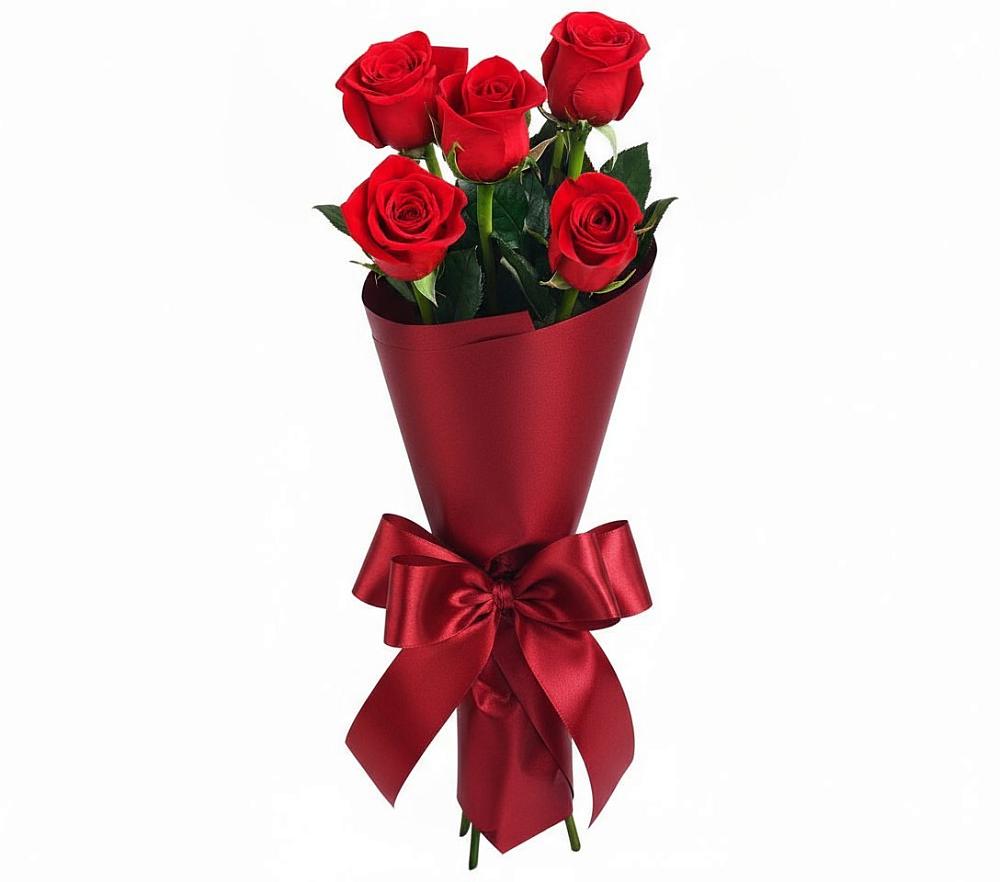 5 Красных роз Эдлесс Лав в Толбазы Букет 5 Красных роз Эдлесс Лав в Толбазы
