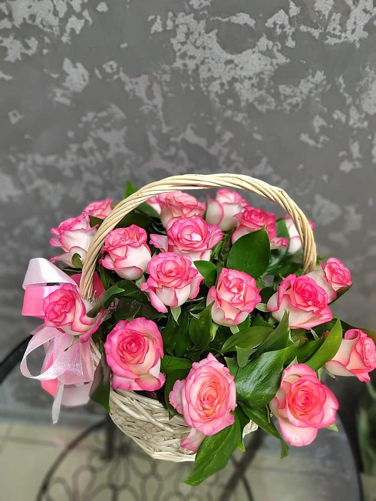 Композиция французская провинция в Толбазы Цветочная композиция из Розы в корзине в Толбазы