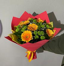 Букет восход солнца в Толбазы Букет цветов из:  Герберы и Хризантемы в Толбазы