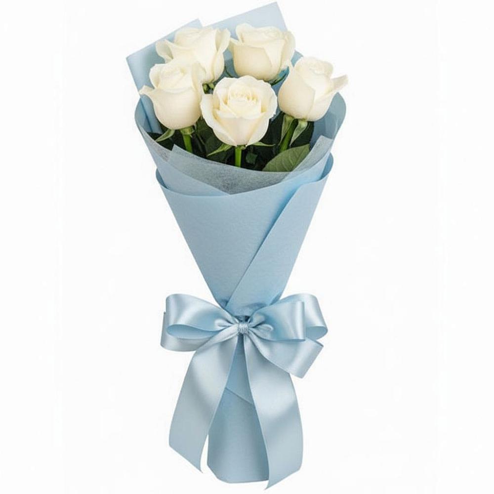 5 Белых роз Проуд в Толбазы Букет 5 Белых роз Проуд в Толбазы