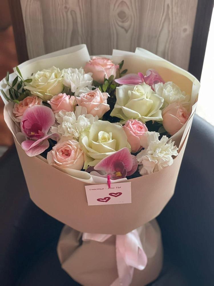 Букет ноктюрн в Толбазы Букет цветов из: Орхидеи, Розы и Гвоздики в Толбазы