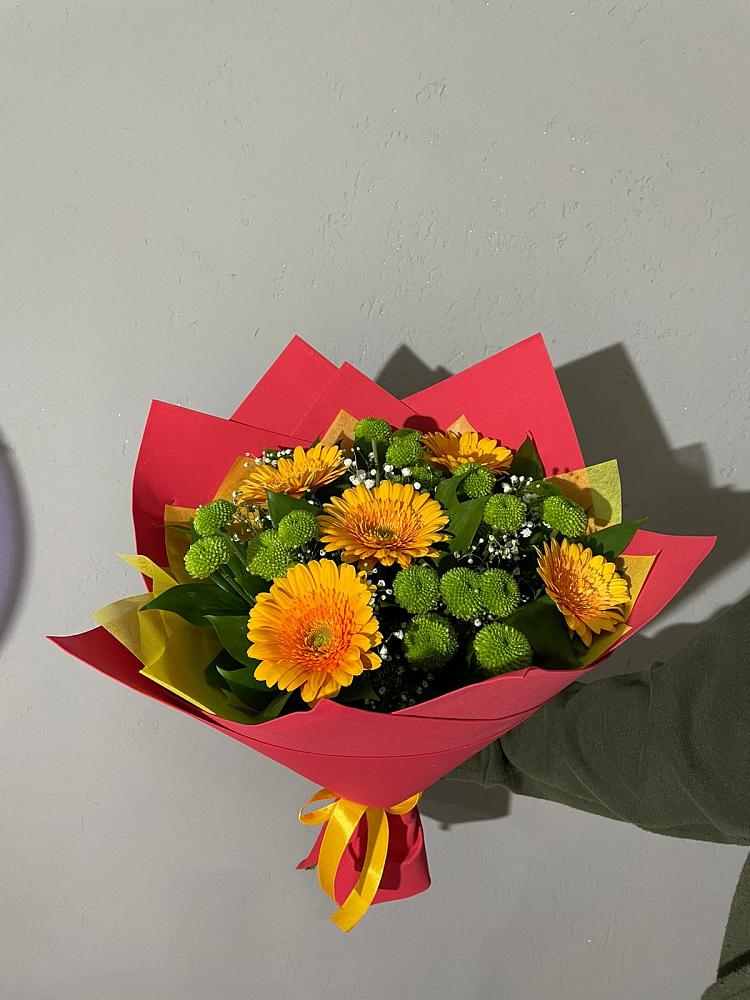 Букет цветов из: Герберы и Хризантемы в Толбазы