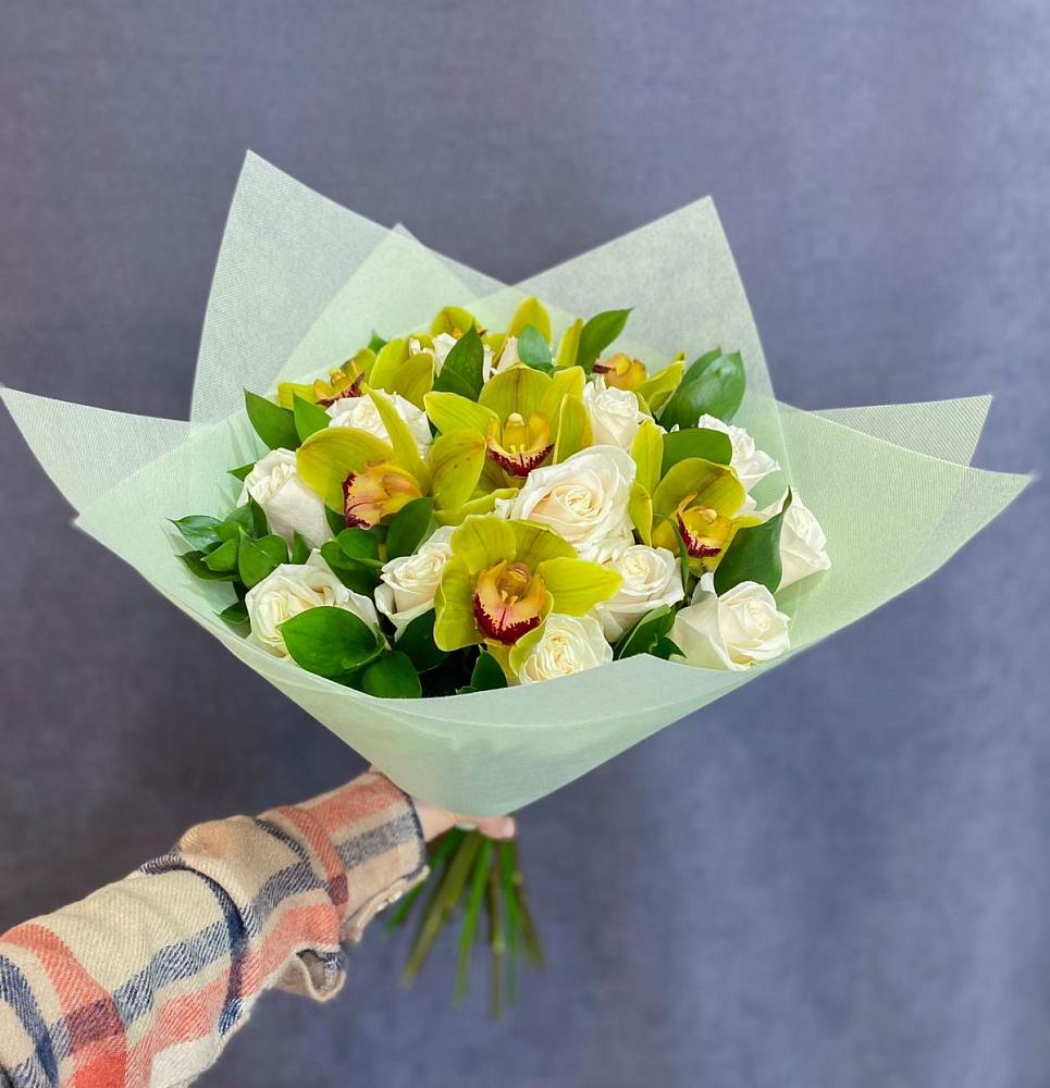 Букет лимончелло в Толбазы Букет цветов из: Орхидеи и Розы в Толбазы