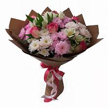 Букет цветов из:  Хризантемы, Альстромерии и Розы в Толбазы