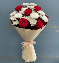 Букет романтическая гармония в Толбазы Букет цветов из:  Розы и Хризантемы в Толбазы