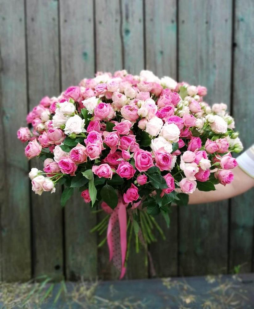 Розовые кустовые розы Натали и Лав Лидия в Толбазы Букет Розовые кустовые розы Натали и Лав Лидия в Толбазы