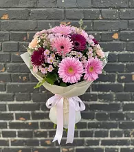 Букет яркие краски в Толбазы Букет цветов из:  Герберы и Хризантемы в Толбазы