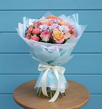 Букет цветов из:  Хризантемы и Розы в Толбазы