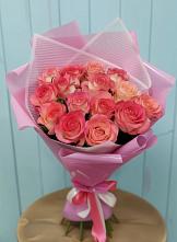 15 Розовых роз Равель в Толбазы Букет 15 Розовых роз Равель в Толбазы