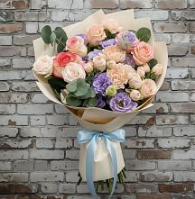Букет цветов из:  Розы, Лизиантусы и Гвоздики в Толбазы