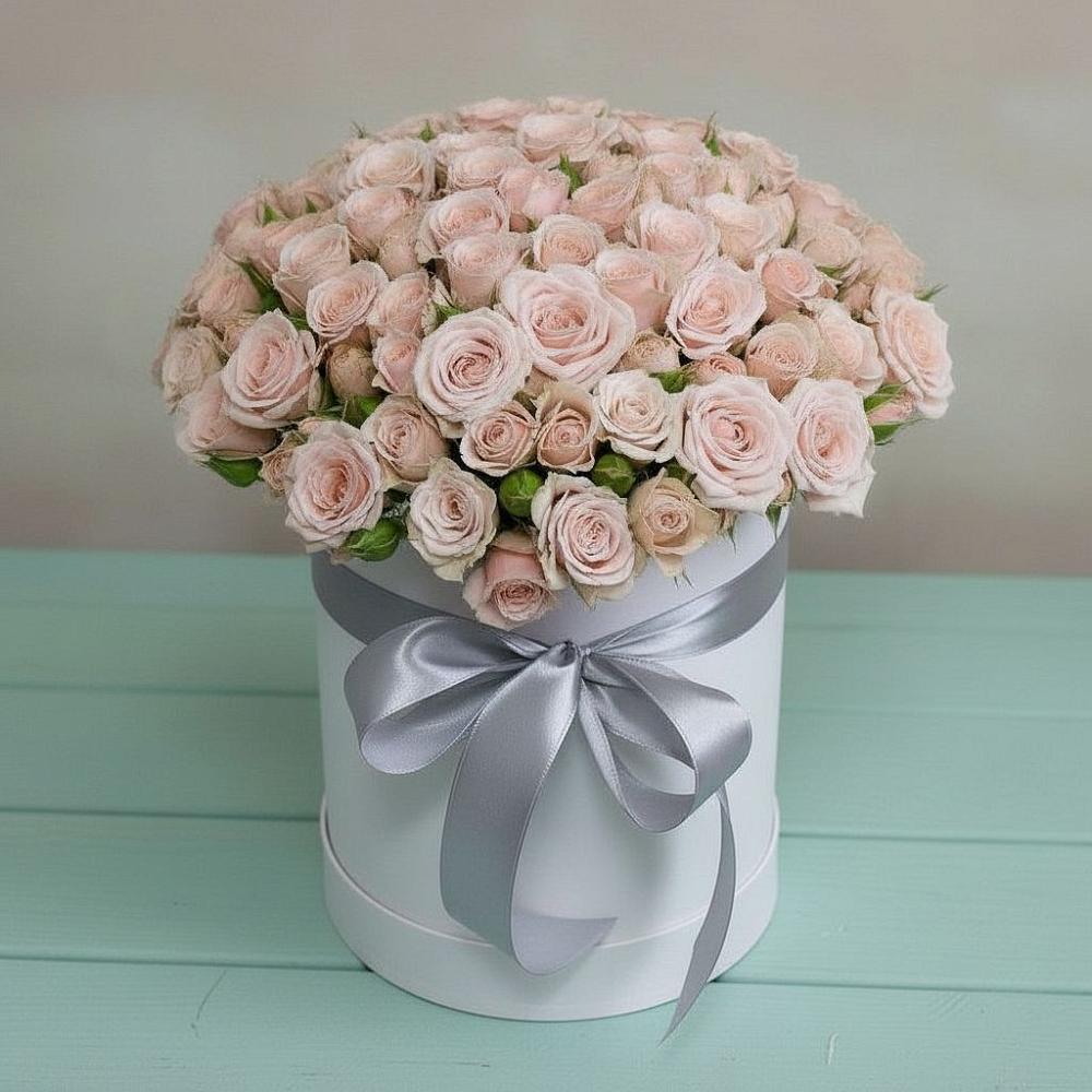 Цветочная композиция из Розы в шляпной коробке в Толбазы